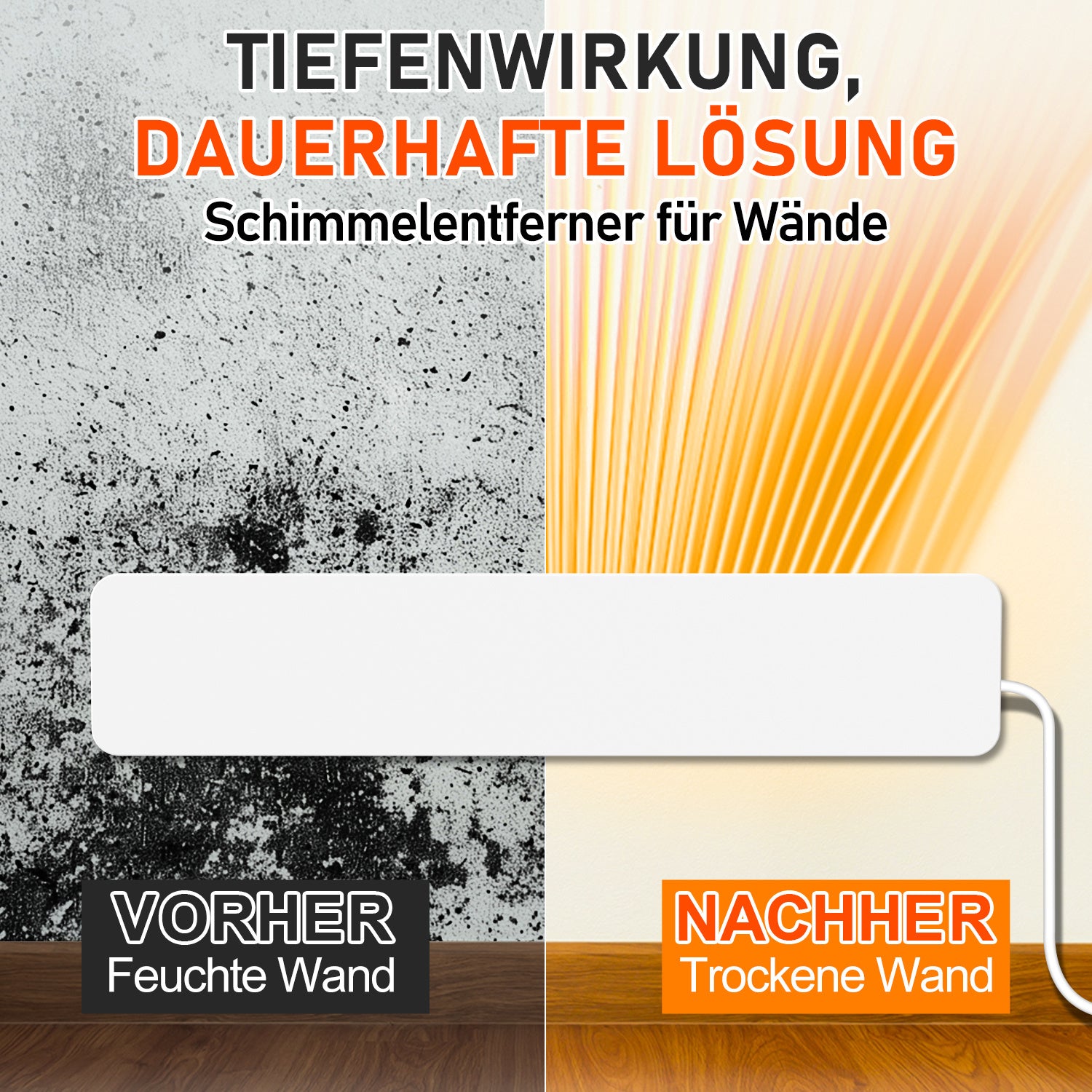 SWANEW Schimmel Heizung 50 W – Infrarot Schimmel Entferner & Wand-Infrarotpaneel für Bad, Küche, Keller – Schimmelbekämpfung & Feuchtigkeitskontrolle