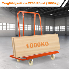 SWANEW Plattenwagen, bis 1000kg, Transportwagen, Plattentransporter, 4 Lenkrollen mit Bremse