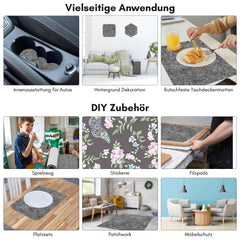 SWANEW Filz Selbstklebend, Filzgleiter, Filzplatte, für Van Innenraum