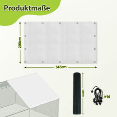 SWANEW Freilaufgehege Hühnerstall 3x6x2m, Geflügelstall mit Schloss, Hühnerhaus, Verzinkter Stahl