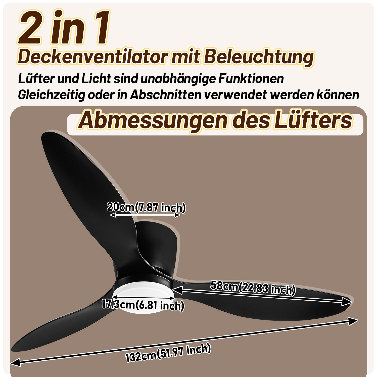 Deckenventilator Leise mit Licht