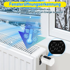 SWANEW Heizkörperthermostat, Thermostatisches Heizkörperventil, WiFi Smart Heizungsthermostat