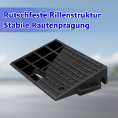 SWANEW Bordsteinrampe Gummi, Auffahrrampe, 2 Stück 10cm Hoch, Schwellenrampe mit Griff