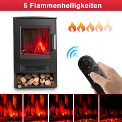 SWANEW Elektrokamin mit Heizlüfter Fernbedienung, 900/1800W Elektro Kamin mit Thermostat Heizfunktion, Timer, Elektrischer Heizung LED Kaminfeuer Effekt, WiFi Fernbedienung