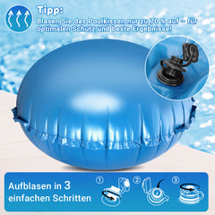 SWANEW Poolkissen Winter, Ø2/3m Rund, Pool Luftkissen, mit 2x4m Seil