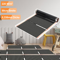 SWANEW Infrarot Heizfolie, Elektrische Fußbodenheizung, 220W/㎡