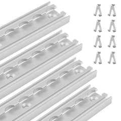SWANEW 4-12x 1M Airlineschienen, Airlineschiene mit 8 Doppelhaken, für Transporter, Wohnwagen, LKWS
