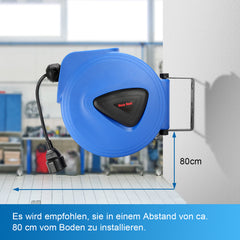 SWANEW Kabeltrommel Automatik, 20m +1,5m Kabelaufroller Wandmontage, IP44