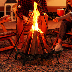 SWANEW Kaminrost Gussrost Holzregal Feuerrost für Kamineinsatz V-förmig