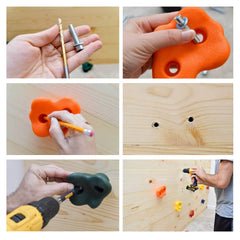 SWANEW 10 Stück Klettergriffe Boulderwand Klettersteine Robuste Bouldersteine Farbigen