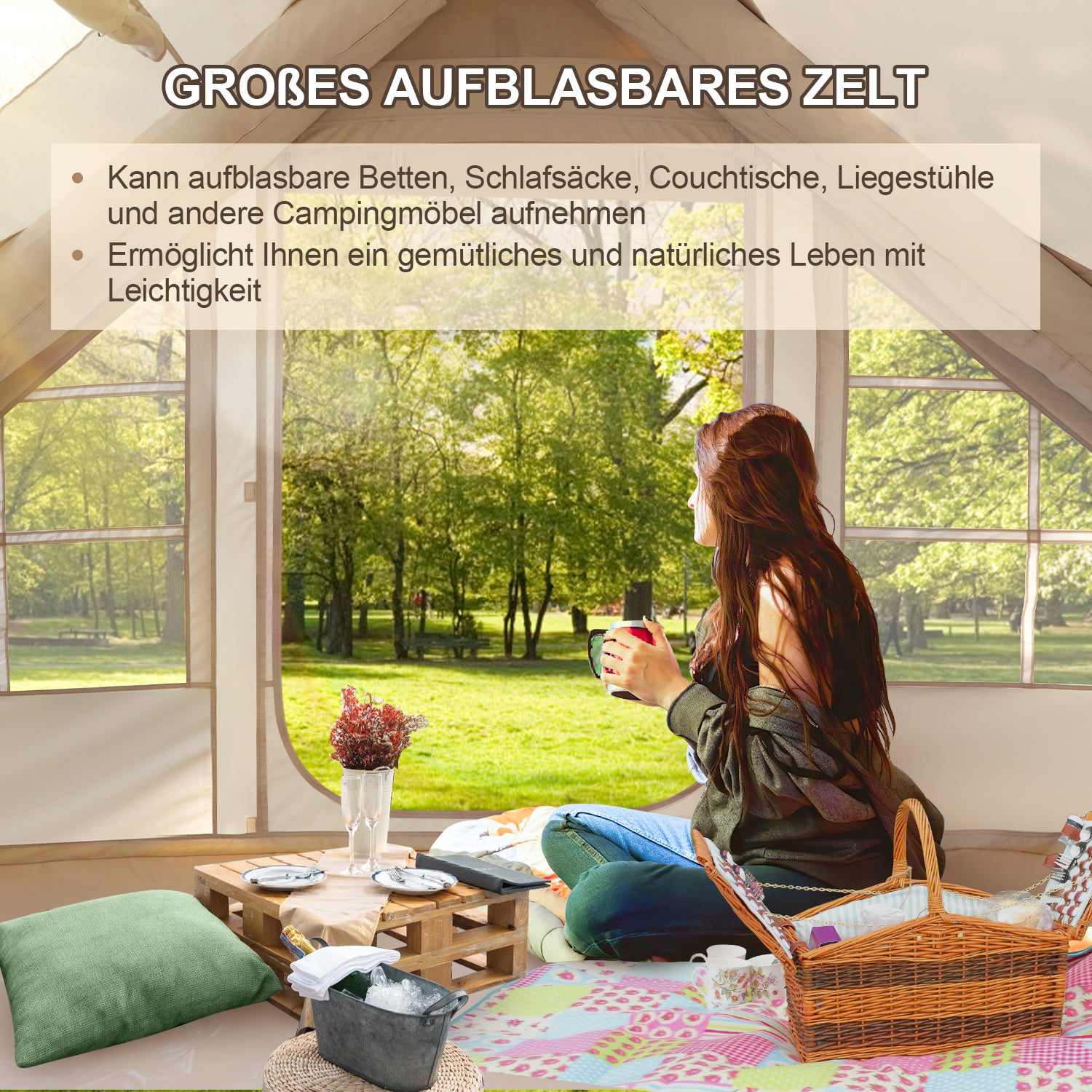 SWANEW Aufblasbares Gampingzelt