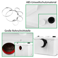 SWANEW 700W Hebeanlage, 190L/min Schmutzwasserpumpen mit niedrigem GerÀusch (39dB), Kleinhebeanlage, 4 in 1 Schmutzwasserpumpen