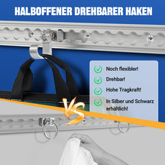 SWANEW Single Fitting mit Haken für Airlineschiene Endbeschlag Endfittinge Zurrschiene