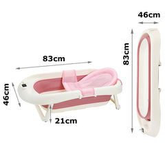 SWANEW Faltbare Baby Badewanne Babywanne mit Thermometer, Badekissen, Haarwaschbecher, babybadewanne, Babybadewanne mit gestell ab 0-3 Jahre