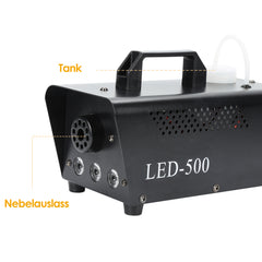 SWANEW Nebelmaschine Bodennebelmaschine 500W 13 farben RGB Dunstnebel Effekt LED Show
