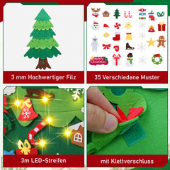SWANEW Filz Weihnachtsbaum, DIY Lichterketten für Kinder