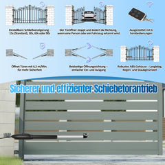 SWANEW Automatischer Flügeltorantrieb, Doppelflügeltorantrieb, mit 6 Fernbedienungen, Warnleuchte