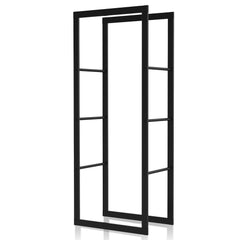 SWANEW Kaminholzregal, Brennholzregal, Holzstapelhilfe, Feuerholzregal aus Metall