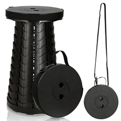 SWANEW Tragbarer Klapphocker, Leichte Teleskophocker, 6-44 cm Höhenverstellbare Falthocker, Tragfähigkeit 150 kg