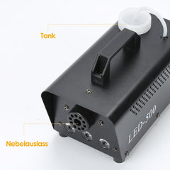 SWANEW Nebelmaschine Bodennebelmaschine 500W 13 farben RGB Dunstnebel Effekt LED Show