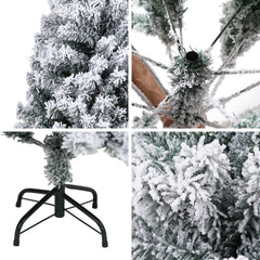 SWANEW Künstlicher Weihnachtsbaum mit Schnee, Automatischer künstlich Tannenbaum, Klapp-Schirmsystem