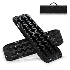 SWANEW 2 Stücke Sandbleche Offroad Traktionsmatte Kunstoff Anfahrhilfe Recovery Board Tracks mit Aufbewahrungstasche,10T Last für Geländewagen Wohnmobil PKW LKW