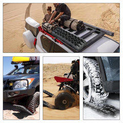 SWANEW 2 Stücke Anfahrhilfe mit Aufbewahrungstasche und Installationstool, Sand/Schlamm/Schnee Recovery Board Offroad Tracks,10T Last, Reifenleiter