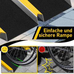 SWANEW 2 Stück Auffahrrampe, 118cm Alu Rollstuhlrampe, Laderampe Tragfähigkeit 300kg