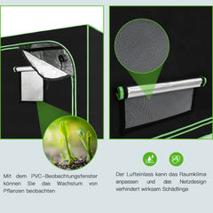 SWANEW Grow Zelt, Growschrank für Homegrow, Indoor Anbauzelt, Lichtdicht und Wasserdicht Pflanzzelt, Zuchtzelt