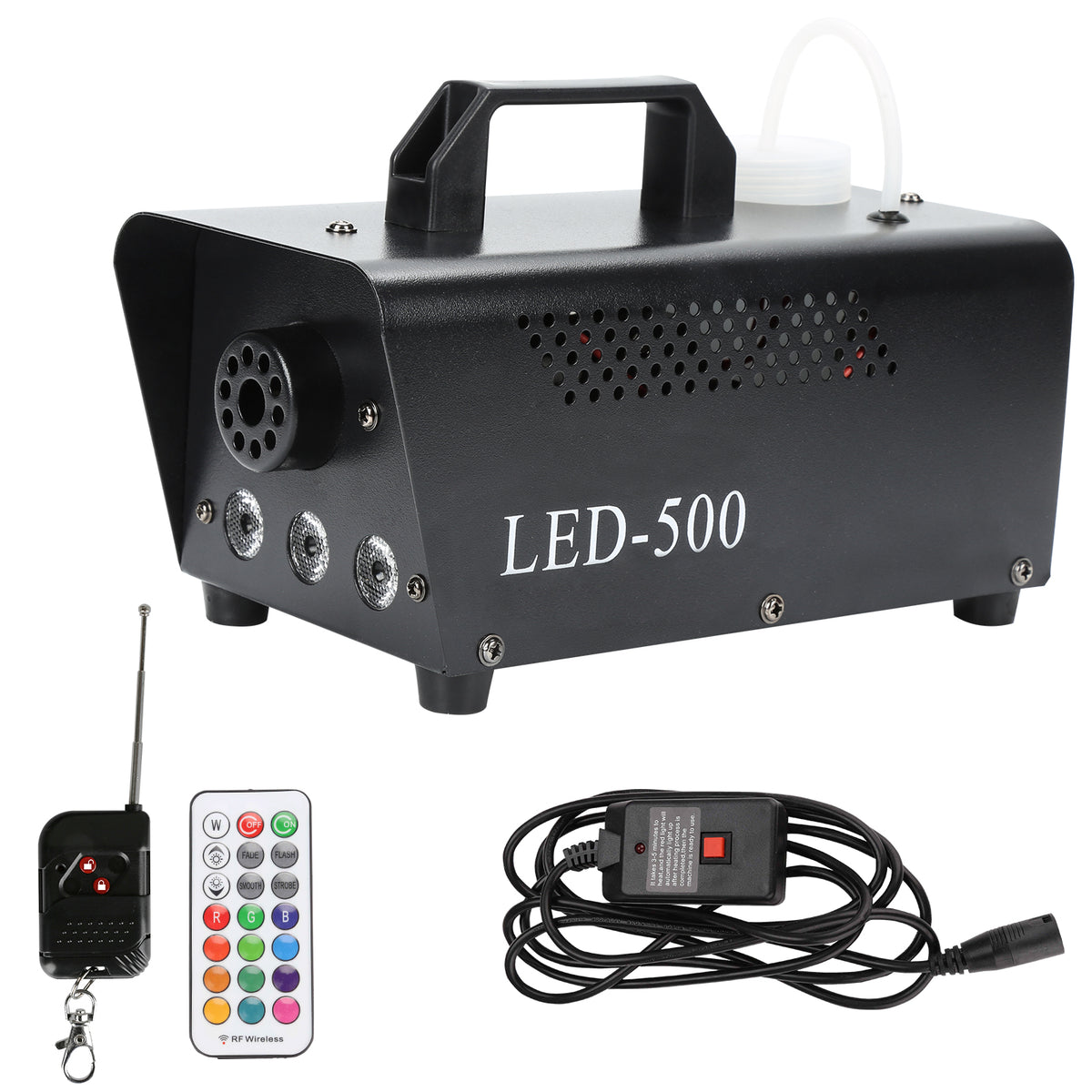 SWANEW Nebelmaschine Bodennebelmaschine 500W 13 farben RGB Dunstnebel Effekt LED Show