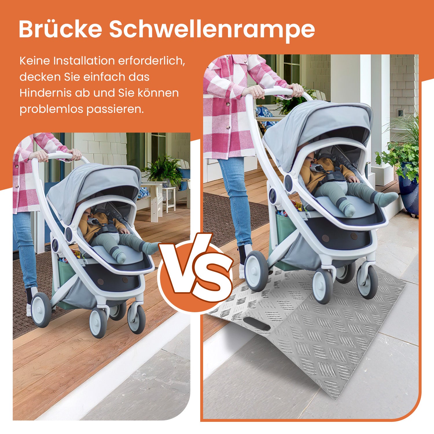 Türschwellenrampe aus Aluminium 60/80/100cm