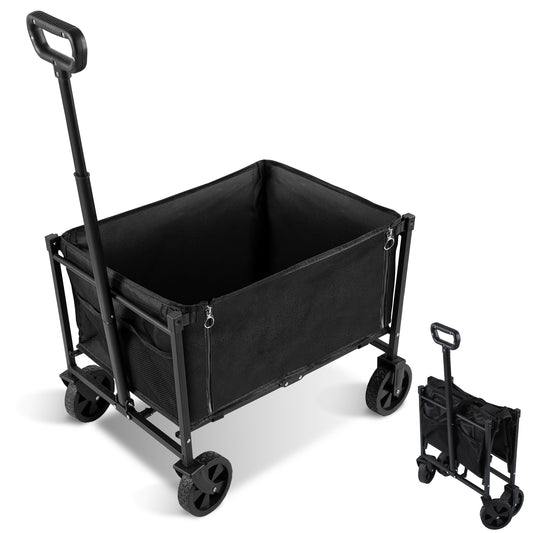 SWANEW Bollerwagen, Ware Gerätewagen, Handwagen, Transportwagen, mit klappbarer Seitenwand, 60 L