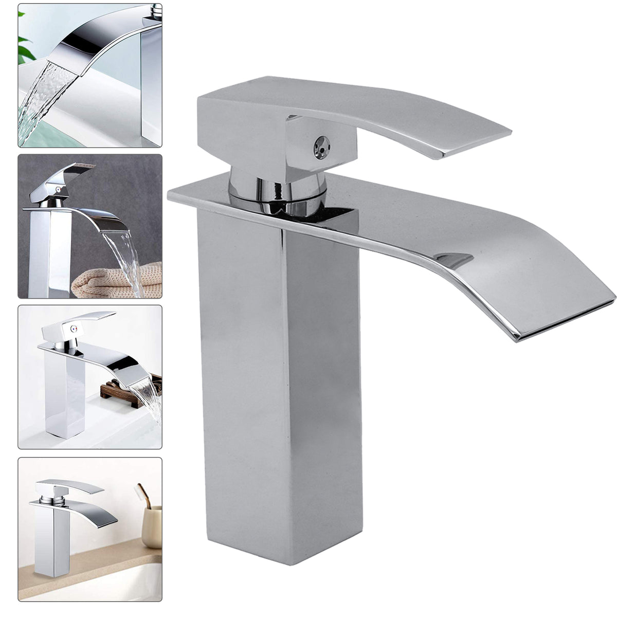 SWANEW Wasserhahn Hochdruck Waschtischmischer Messing Bad Armatur Mischbatterie Einhebelmischer Spültisch