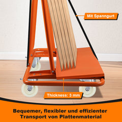 SWANEW Plattenwagen, bis 1000kg, Transportwagen, Plattentransporter, 4 Lenkrollen mit Bremse