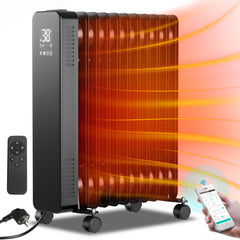 SWANEW Ölradiator Elektroheizung 2500W, Thermostat, Ölheizung  Energiesparend
