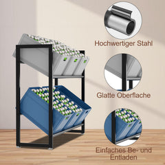 SWANEW Getränkekistenregal, für 6 Kästen, Stabilität Getränkekistenhalter, Getränkeregal, Platzsparendes Bierkistenregal, Freistehend Kistenständer