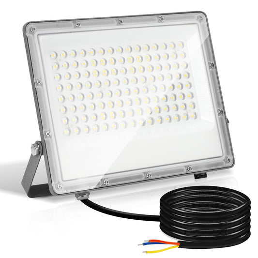 SWANEW LED Strahler Außen, Fluter 6000k Kaltweiß, IP65 Wasserdicht Aussenstrahler, Scheinwerfer (Kein Stecker)