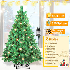SWANEW Künstlicher Weihnachtsbaum mit Beleuchtung, PVC Automatischer Christbaum, künstlich Tannenbaum