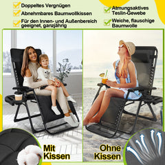 SWANEW Sonnenliege, Liegestuhl, klappbar Gartenstuhl, Relaxsessel Liege