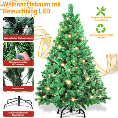 SWANEW Künstlicher Weihnachtsbaum mit Beleuchtung, PVC Automatischer Christbaum, künstlich Tannenbaum