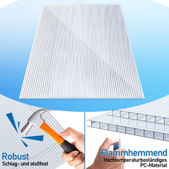 4mm Polycarbonat Hohlkammerstegplatte 10,25 m² Transparent