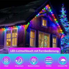 SWANEW 10 Meter LED Lichterschlauch Außen, Wasserfest LED Schlauch, mit Fernbedienung & Timer, Dimmbar & Memory-Funktion, IP65 [Energieklasse F]