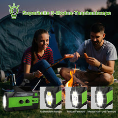 SWANEW Kurbelradio, Solar Radio, Tragbare Notfallradio 4000mAh Wiederaufladbare Powerbank Batteriebetrieben mit LED Taschenlampe & Leselicht, SOS-Alarm für Outdoor Camping
