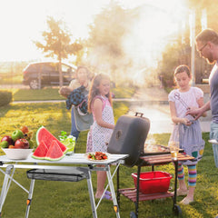 SWANEW Campingtisch Klapptisch Höhenverstellbar, Campingtisch Klappbar, Camping Tisch mit Aufrollbarer Tischplatte und Tragetasche, Aluminiumrahmen