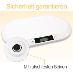 SWANEW Babywaage Flach Digitalwaage Stillwaage Tierwaage, fuer Neugeborene bis 20kg mit LCD-Display, Weiss (56cm x 35cm x 4.5cm)¡­