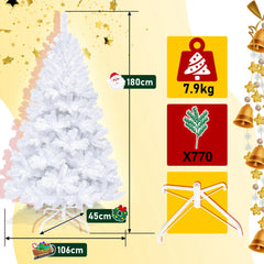 SWANEW Künstlicher Weihnachtsbaum, PVC Schwer Entflammbar, mit ständer, Weihnachtsdeko