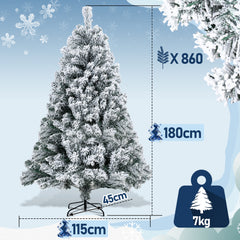 SWANEW Künstlicher Weihnachtsbaum mit Schnee, Automatischer künstlich Tannenbaum, Klapp-Schirmsystem