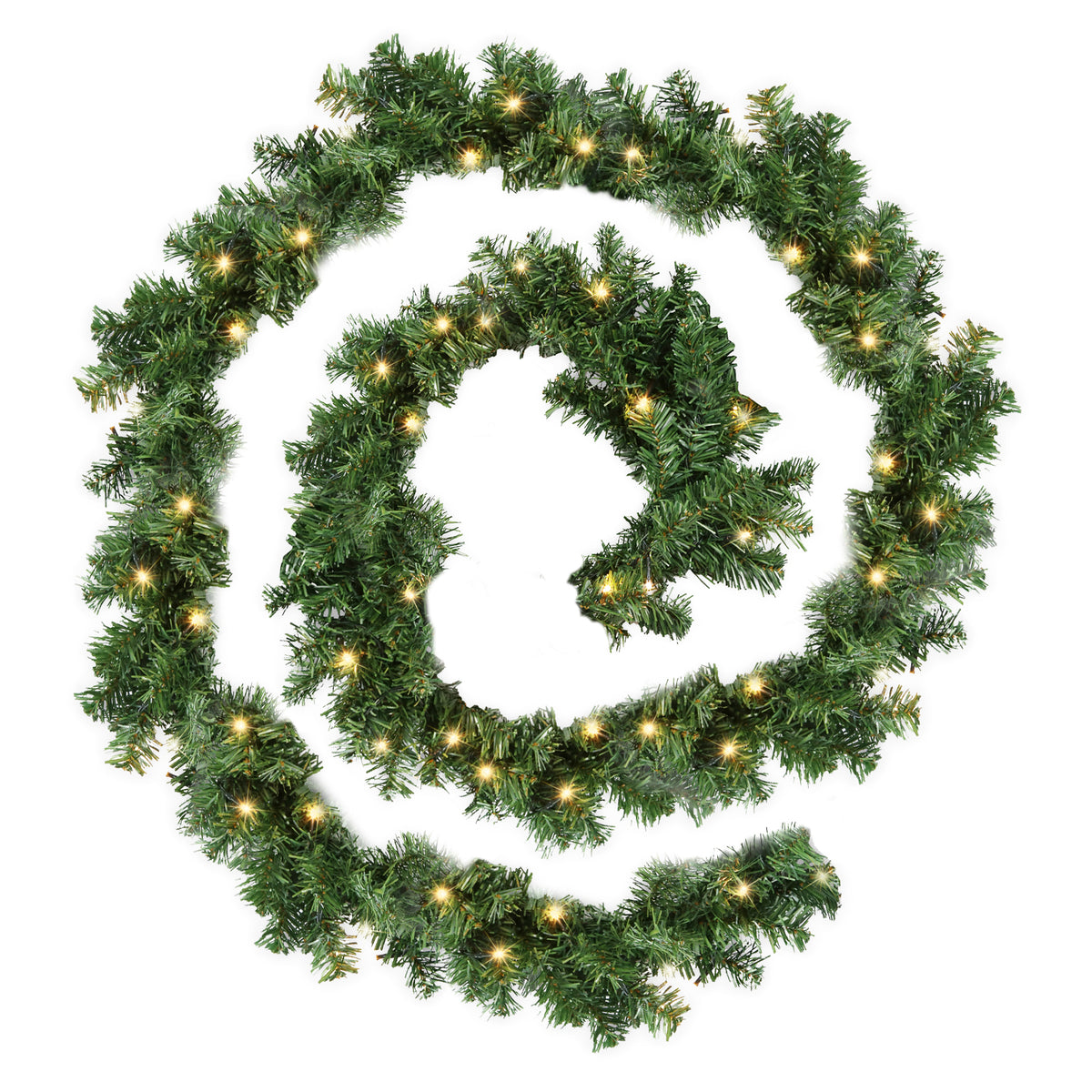 SWANEW Weihnachtsgirlande 5m 100 LEDs, Weihnachten Dekoration, Weihnachten Grüne Girlande mit Lichterkette Tannengirlande