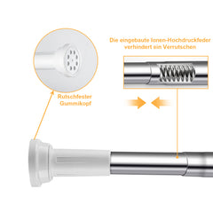 SWANEW Duschvorhangstange sliber ohne Bohren Teleskopstange Duschvorhang Stange 70-260cm