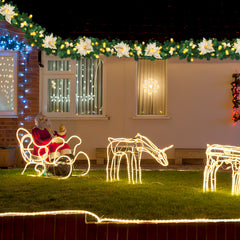 SWANEW 2.7M Weihnachtsgirlande, Künstlich Tannengirlande mit Beleuchtung inkl.Deko, Batteriebetrieben mit 50 LEDs Warmweiß, Weihnachtskranz Weihnachtsdeko Girlande